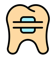 Fixed Braces Icon Color Outline