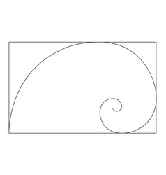 Golden Ratio Logarithmic Spiral In Rectangle Frame