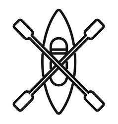 Kayak Boat Icon Outline Campsite Holiday