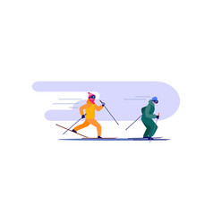 Older Couple Skiing