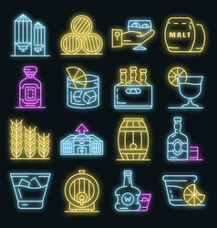 Whisky Icon Set Neon