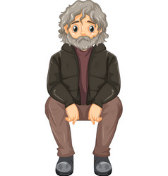 Homeless Old Man Cartoon Character