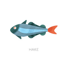 Icon Of Hake Fish Marine Creature Sea And Ocean