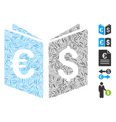 Line Collage Currency Book Icon