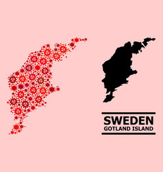 Map Gotland Island - Collage Covid19