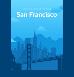 San Francisco Usa Famous City Scape Background