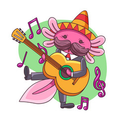 Axolotl Playing Guitar