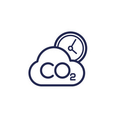 Co2 Gas Carbon Dioxide Emissions And Time Icon