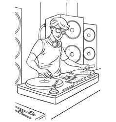 Disk Jockey Coloring Page For Kids