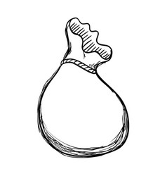 Bag of money doodle draw Royalty Free Vector Image