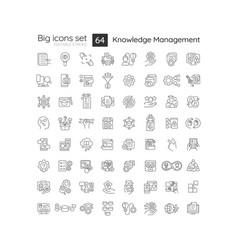 Black Big Line Icon Set For Knowledge Management