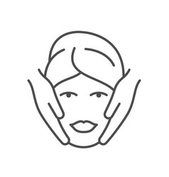 Face Massage Line Outline Icon