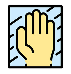 Hand Authentication Icon Color Outline