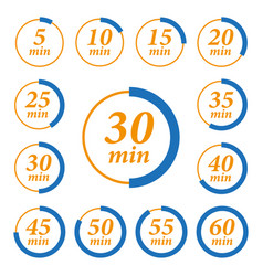 Minute Timer Icons Set For One Five