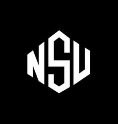 Nsu Letter Logo Design With Polygon Shape