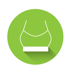 White Female Crop Top Icon Isolated With Long