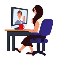 Woman Making Interview Video Call