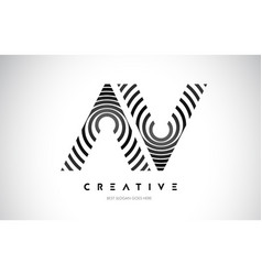 Av Lines Warp Logo Design Letter Icon Made