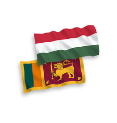 Flags Of Sri Lanka And Hungary On A White