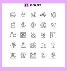 Modern Set 25 Lines Pictograph Down