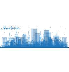 Outline Manchester New Hampshire City Skyline