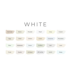 White Paint Color Swatches With Shade Names