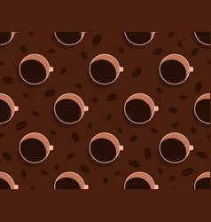 Coffee Mugs Top View Seamless Pattern Cups