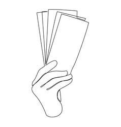 Continuous One Line Drawing Of Hand Holding Money