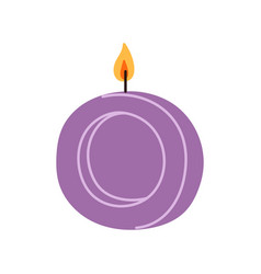 Purple Candle For Spa And Meditation Aroma Lit