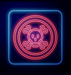 Glowing Neon Bones And Skull As A Sign Of Toxicity