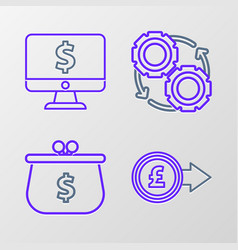 Set Line Coin Money With Pound Sterling Symbol