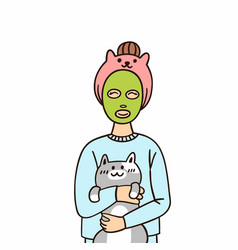 Young Woman With Cat