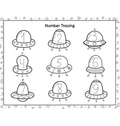 Trace Numbers Black And White Activity Page