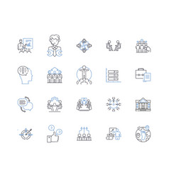 Workforce Member Line Icons Collection Employee