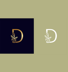 Beauty Natural Leaf Logo Letter D