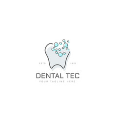 Dental With Connection Technology Logo Design Icon