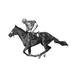 Jockey Riding Race Horse - Realistic