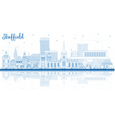 Outline Sheffield Uk City Skyline With Blue