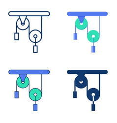 Pulley Block System Icon Set