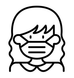 Woman Wear Face Mask Icon