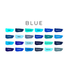 Blue Paint Color Swatches With Shade Names