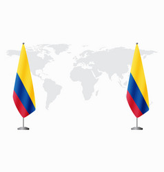 Colombia And Flags For Official Meeting