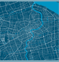 Detailed Map Shanghai City Linear Print Map