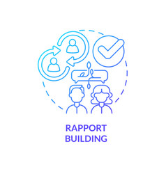 Rapport Building Blue Gradient Concept Icon