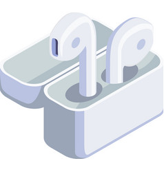 Earphone Buds Isometric Composition