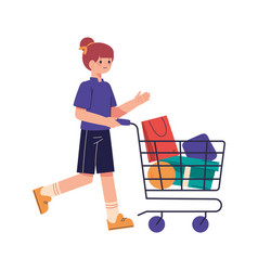 Girl With Shopping Cart