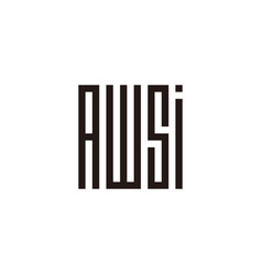 Letter A W S And I Square Geometric Symbol Simple