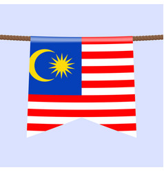 Malaysia National Flags Hangs On The Rope The