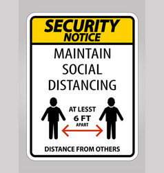 Security Notice Maintain Social Distancing