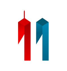 Twin Tower Patriot Day Icon Design